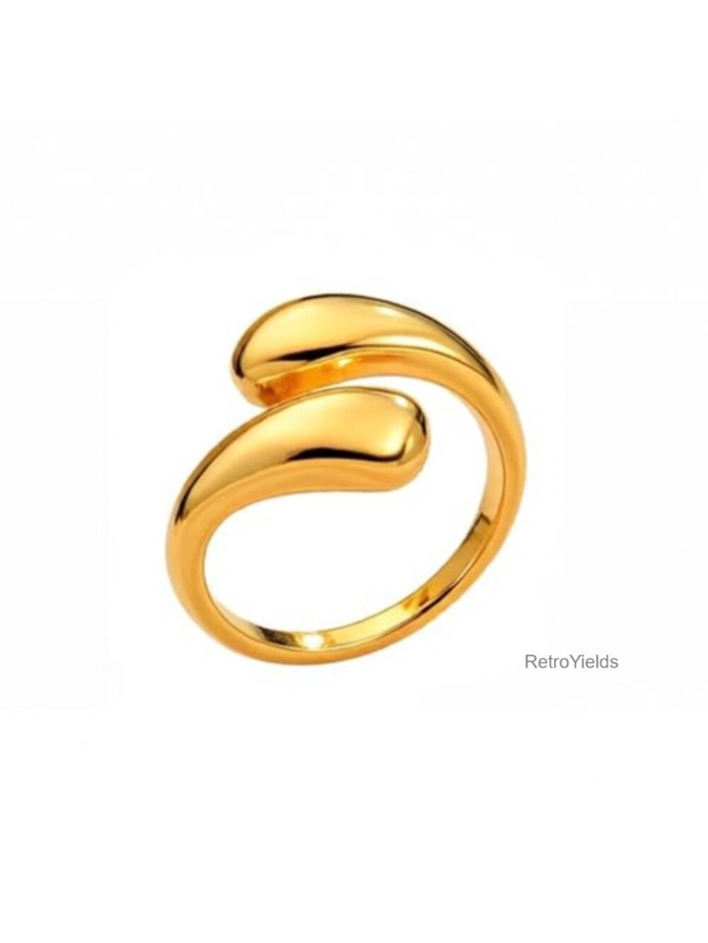 18K Gold Plated Stainless Steel Adjustable Open Ring Minimalist Band